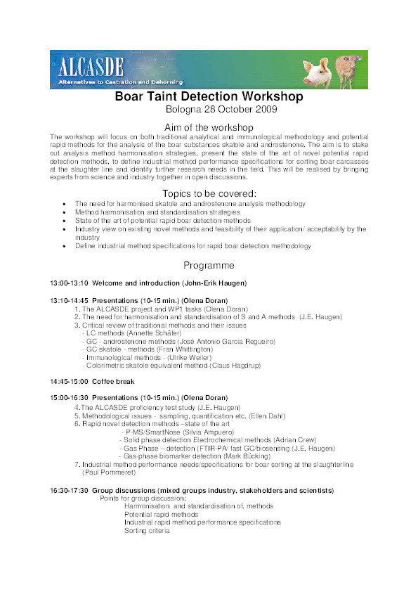 The ALCASDE project and WP1 tasks Thumbnail