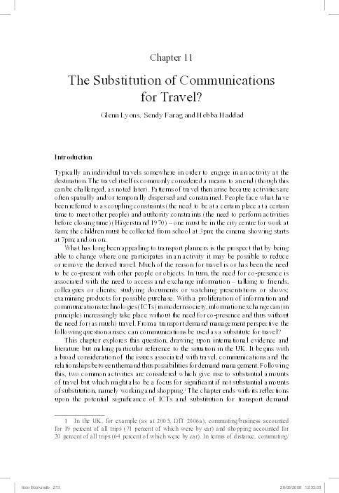 The substitution of communications for travel? Thumbnail