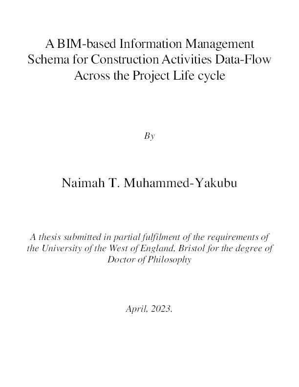 A BIM-based information management schema for construction activities data-flow across the project life cycle Thumbnail