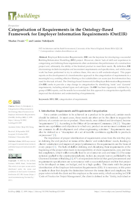 Categorisation of requirements in the ontology-based framework for employer information requirements (OntEIR) Thumbnail
