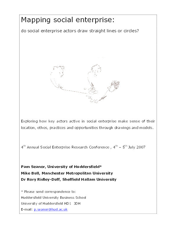 Mapping social enterprise: do social enterprise actors draw straight lines or circles? Thumbnail