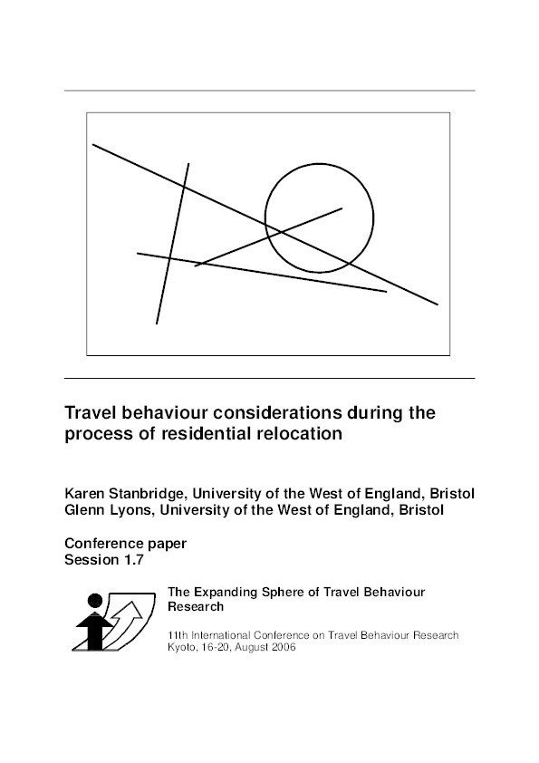 Travel behaviour considerations during the process of residential relocation Thumbnail