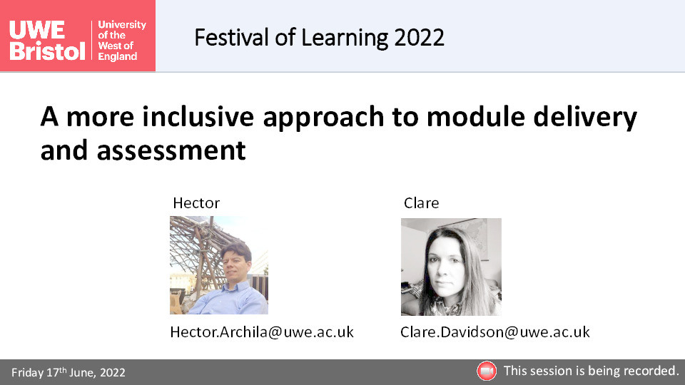 A more ‘inclusive’ approach to module delivery and assessment Thumbnail