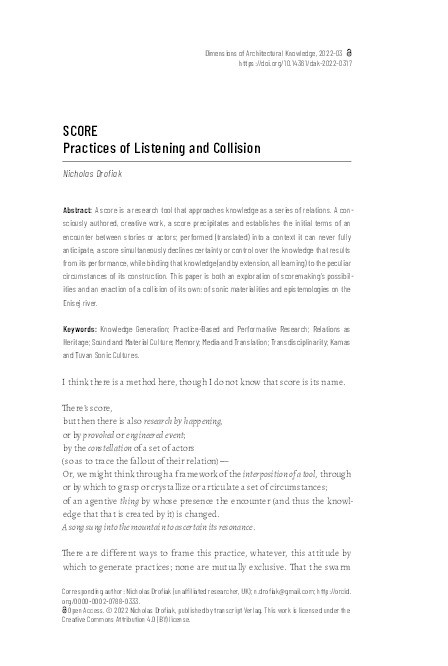 Score: Practices of listening and collision Thumbnail