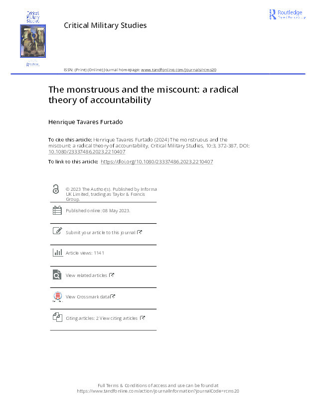 The monstruous and the miscount: A radical theory of accountability Thumbnail