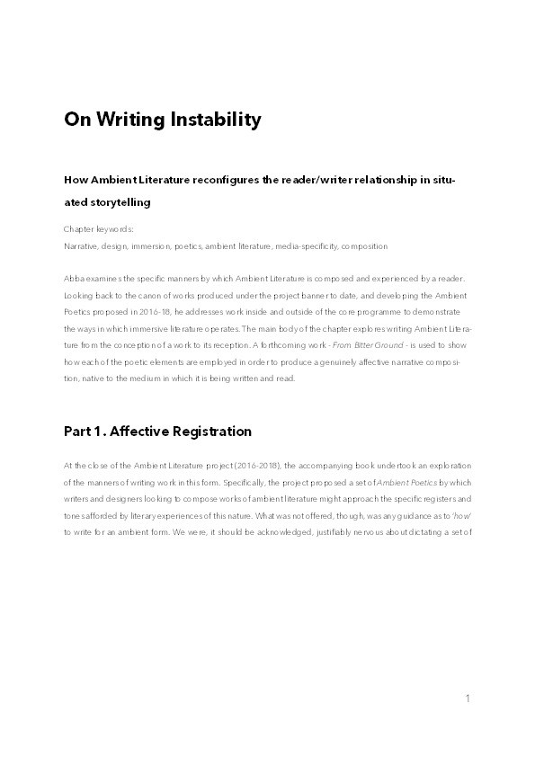 On writing instability Thumbnail