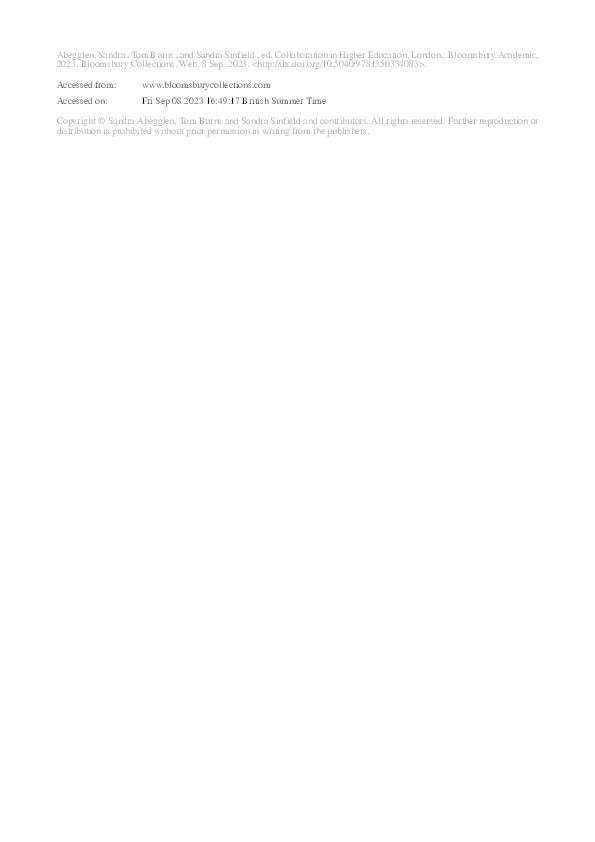 Staff collaborations to enhance teaching and learning: Cross-disciplinary collaborations for sustainable futures and a vital and relevant academic community Thumbnail