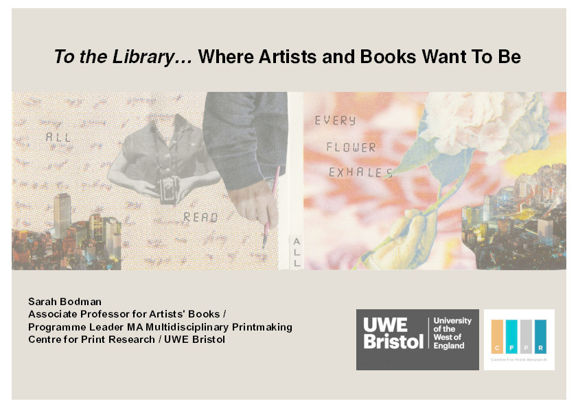 To the library… where artists and books want to be Thumbnail
