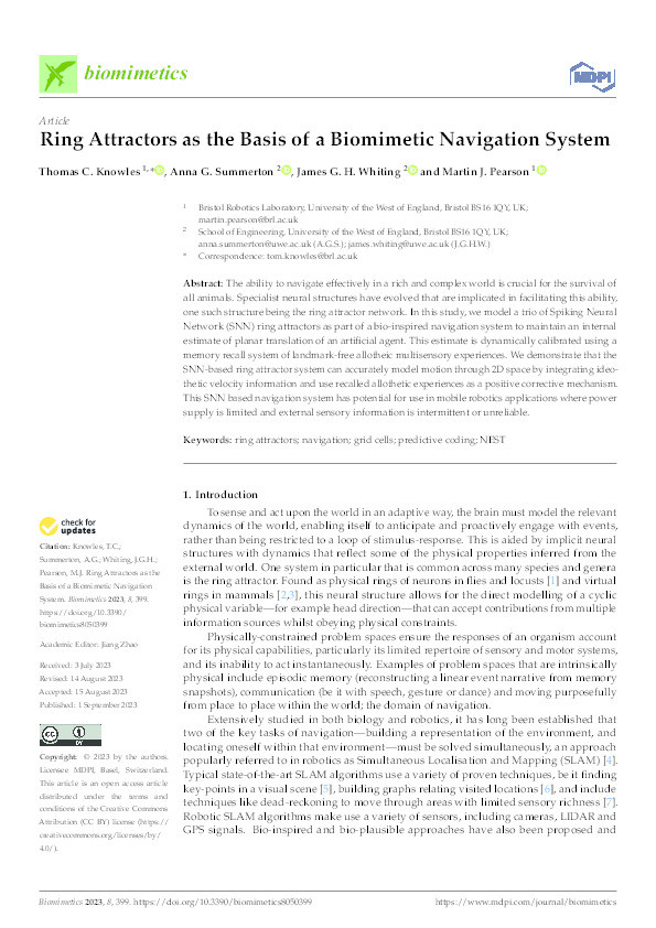 Ring attractors as the basis of a biomimetic navigation system Thumbnail