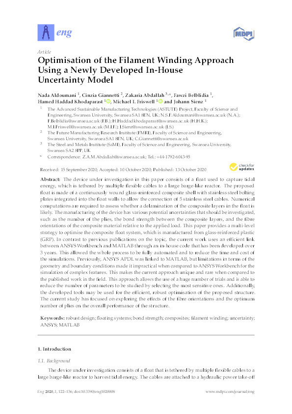 Optimisation of the filament winding approach using a newly developed in-house uncertainty model Thumbnail