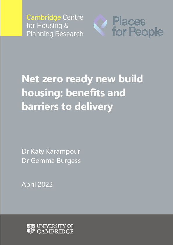 Net zero ready new build housing: Benefits and barriers to delivery Thumbnail