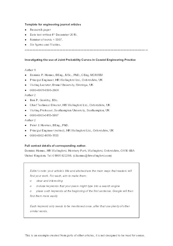 Investigating the use of joint probability curves in coastal engineering practice Thumbnail