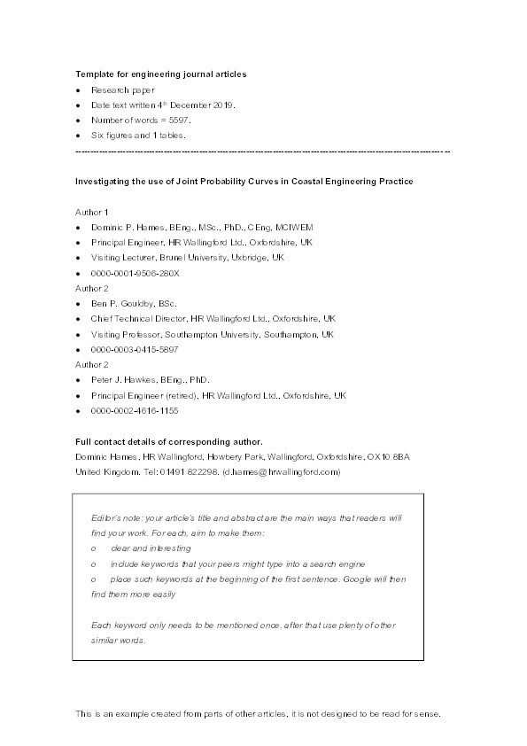 Investigating the use of joint probability curves in coastal engineering practice Thumbnail