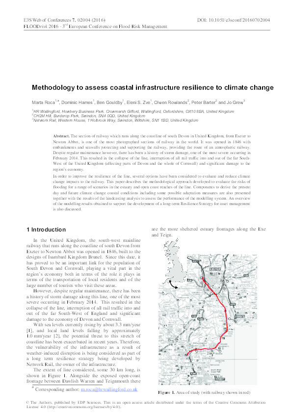 Methodology to assess coastal infrastructure resilience to climate change Thumbnail