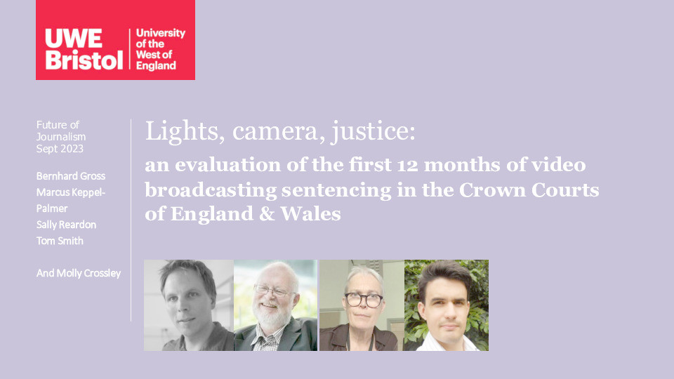 Lights, camera, justice: ​An evaluation of the first 12 months of video broadcasting sentencing in the Crown Courts of England & Wales  Thumbnail