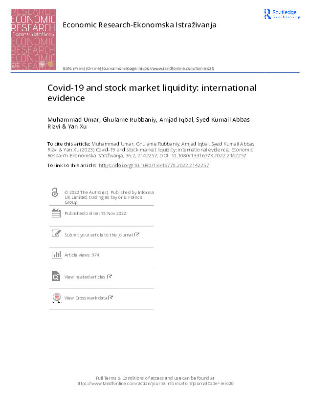 Covid-19 and stock market liquidity: International evidence Thumbnail