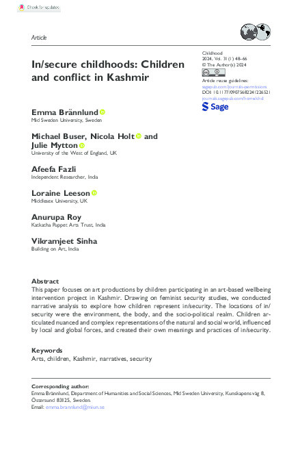 In/secure childhoods: Children and conflict in Kashmir Thumbnail