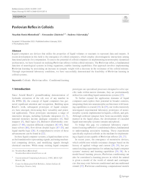 Pavlovian reflex in colloids Thumbnail