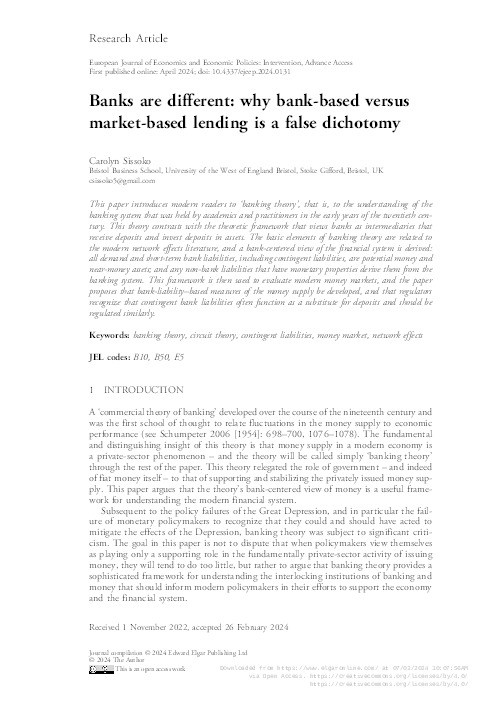 Banks are different: Why bank-based versus market-based lending is a false dichotomy Thumbnail