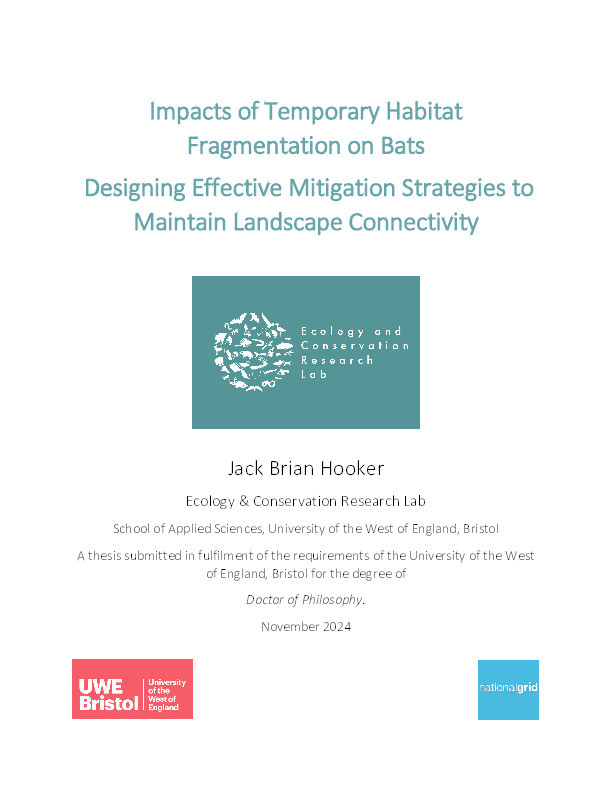 Impacts of temporary habitat fragmentation on bats Thumbnail