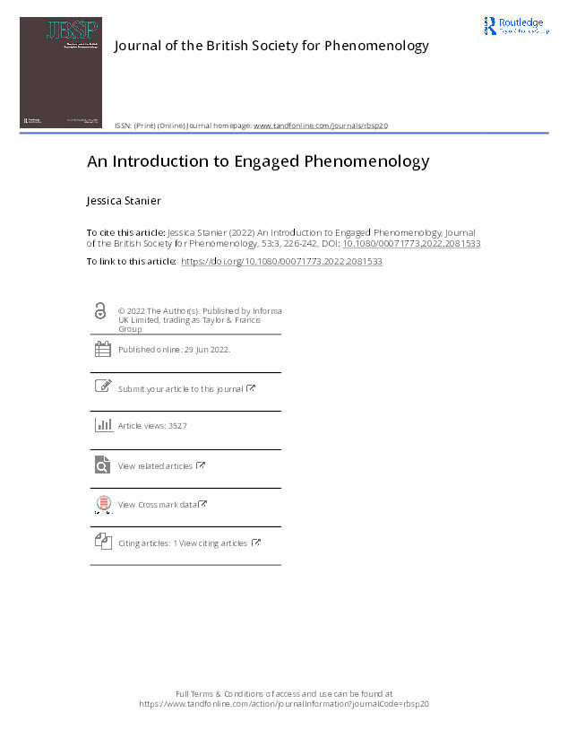 An introduction to engaged phenomenology Thumbnail