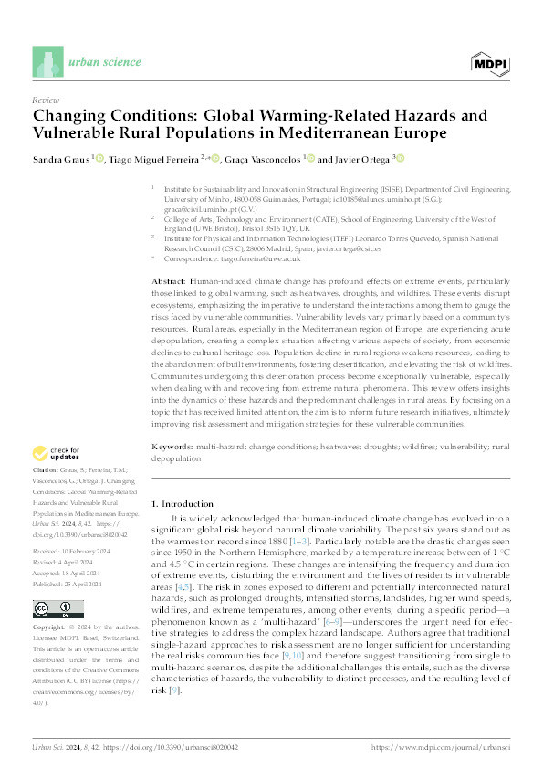 Changing conditions: Global warming-related hazards and vulnerable rural populations in Mediterranean Europe Thumbnail