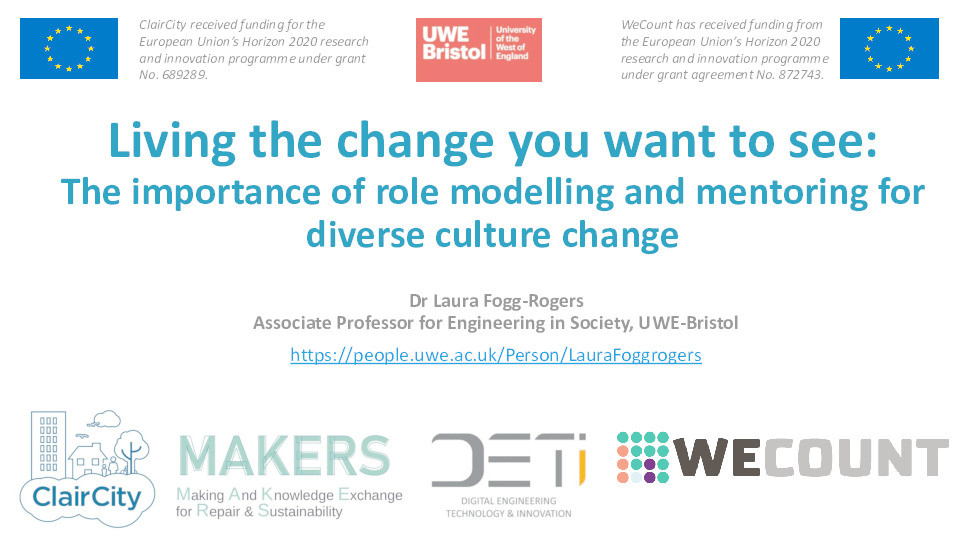 Living the change you want to see: The importance of role modelling and mentoring for  diverse culture change Thumbnail