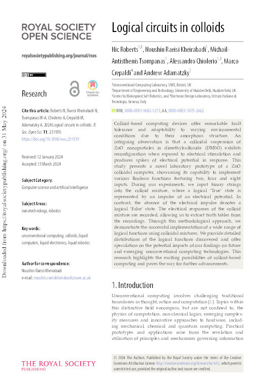 Logical circuits in colloids Thumbnail