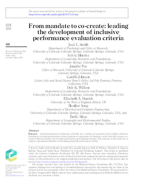 From mandate to co-create: Leading the development of inclusive performance evaluation criteria Thumbnail