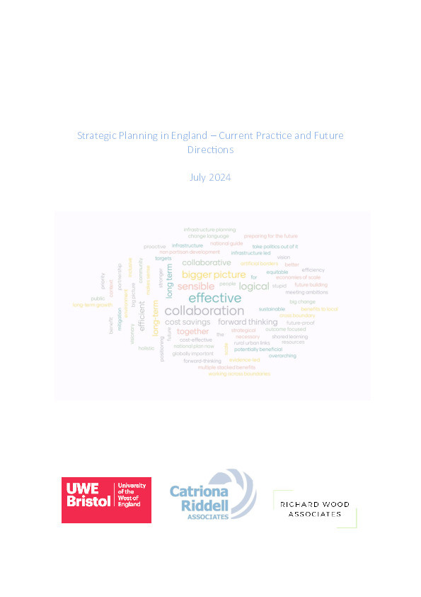 Strategic planning in England – Current practice and future directions Thumbnail