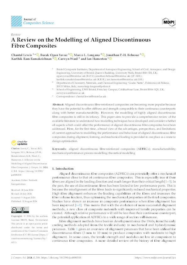 A review on the modelling of aligned discontinuous fibre composites Thumbnail