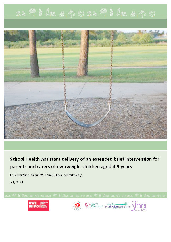 School health assistant delivery of an extended brief intervention for parents and carers of overweight children aged 4-5 years. Evaluation report: Executive Summary Thumbnail