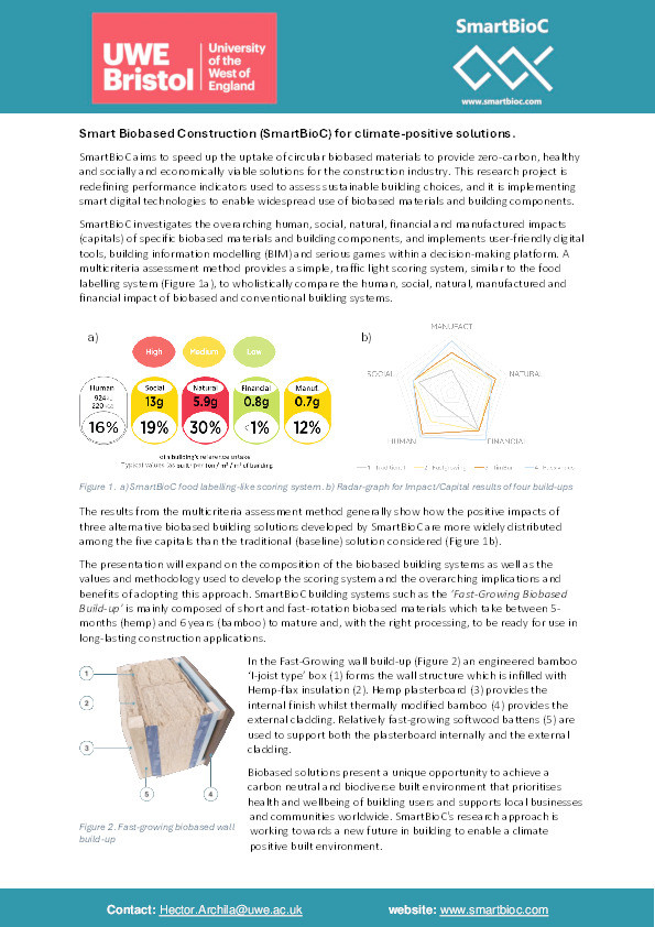 Smart Biobased Construction (SmartBioC) for climate-positive solutions Thumbnail