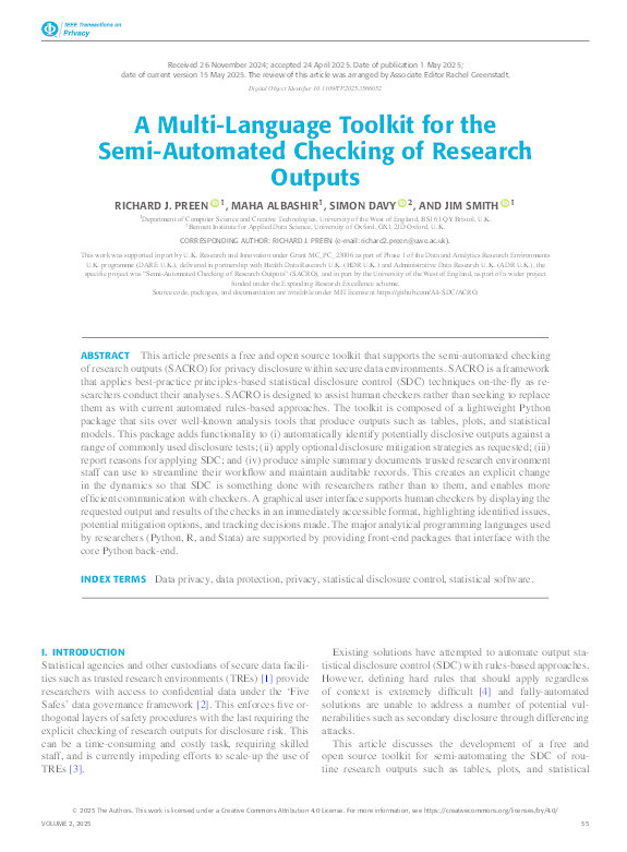 A multi-language toolkit for the semi-automated checking of research outputs Thumbnail