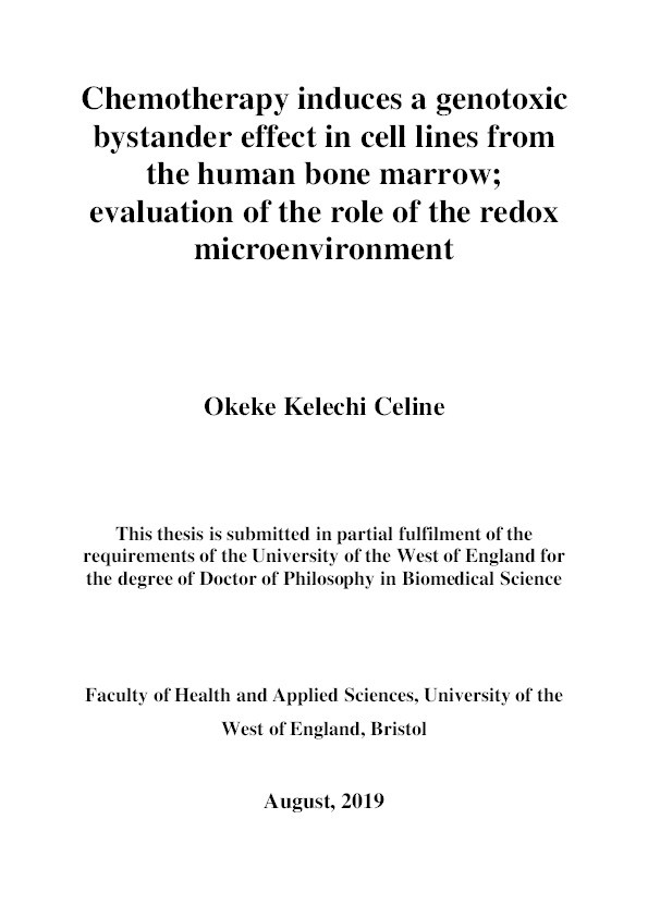 Chemotherapy induces a genotoxic bystander effect in cell lines from the human bone marrow; evaluation of the role of the redox microenvironment Thumbnail