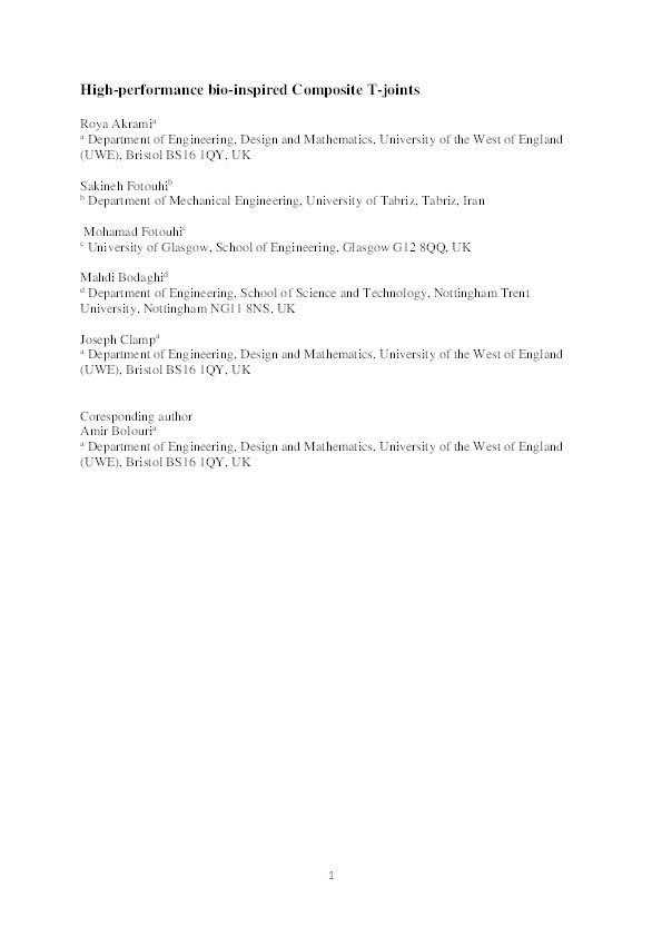High-performance bio-inspired composite T-joints Thumbnail