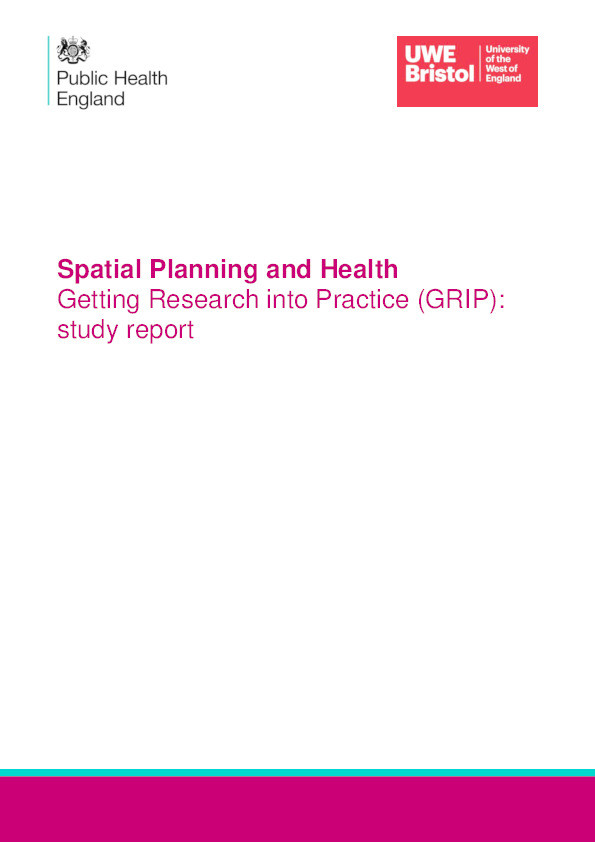 Spatial planning and health getting research into practice (GRIP): Study report Thumbnail