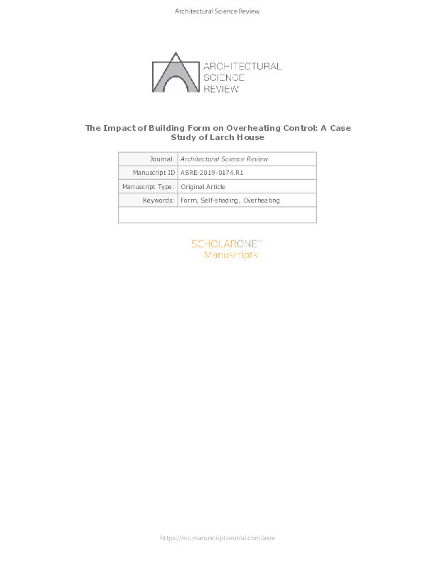 The impact of building form on overheating control: A case study of Larch House Thumbnail