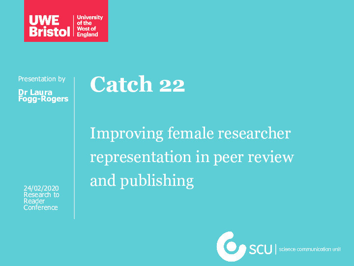 Improving representation of female researchers in peer review and publishing Thumbnail