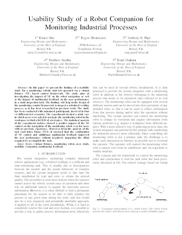 Usability study of a robot companion for monitoring industrial processes Thumbnail