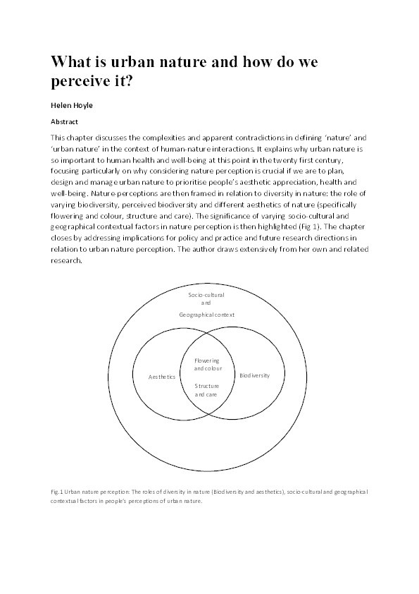 What is urban nature and how do we perceive it? Thumbnail