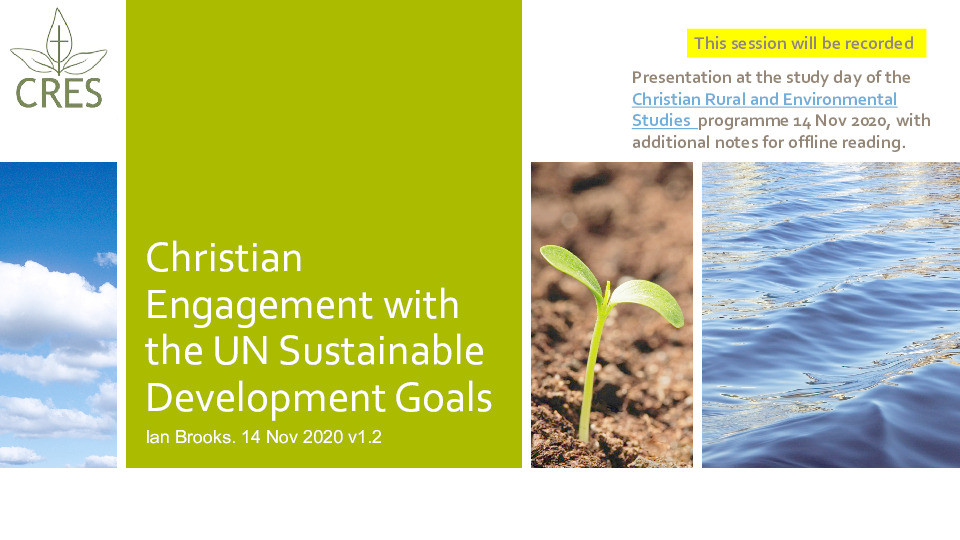 Christian engagement with the UN Sustainable Development Goals Thumbnail