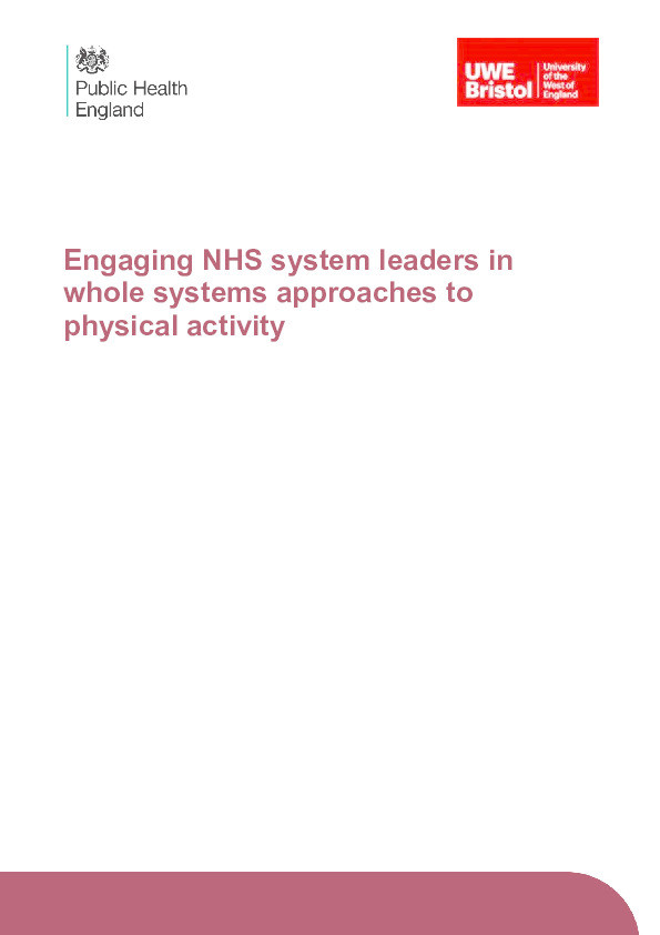 Engaging NHS systems leaders in whole systems approaches to physical activity Thumbnail