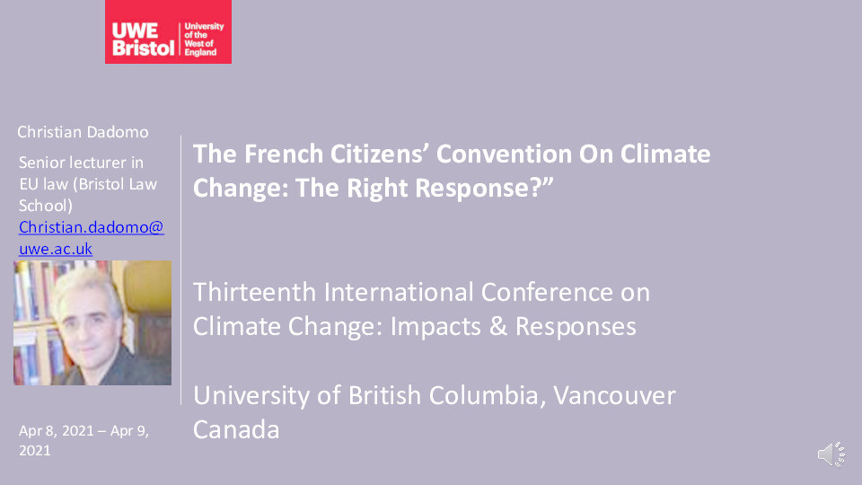 The French citizens’ convention on climate change: The right response to climate change? Thumbnail