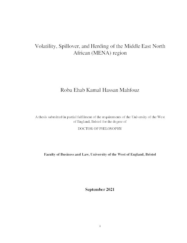 Volatility spillover and herding in the Middle East and North African stock markets Thumbnail