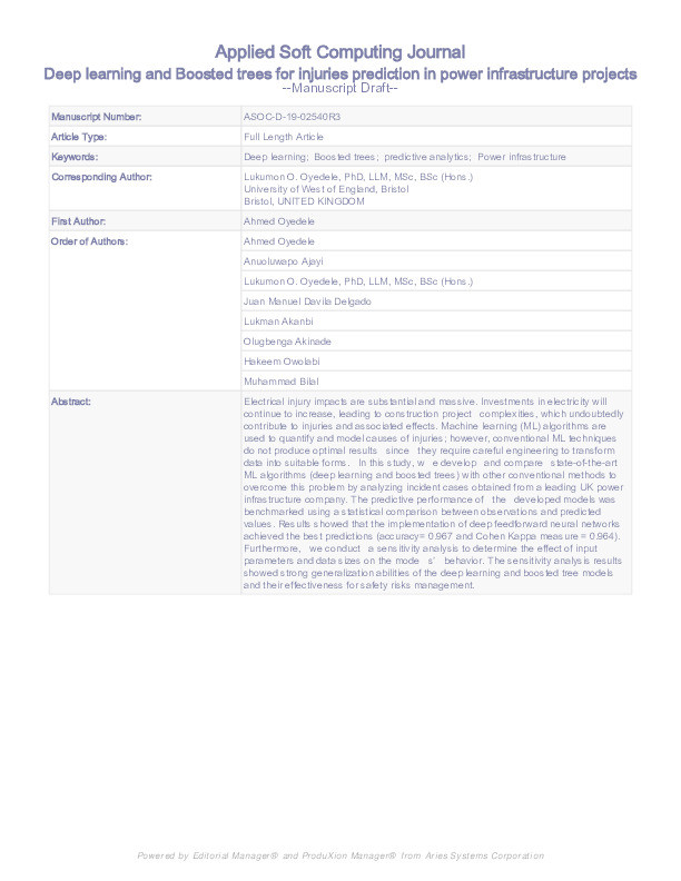 Deep learning and boosted trees for injuries prediction in power infrastructure projects Thumbnail