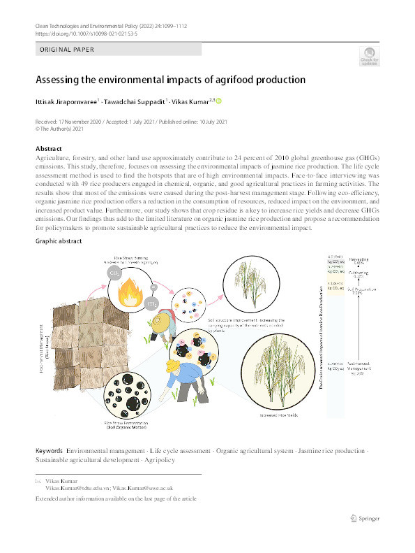 Assessing the environmental impacts of agrifood production Thumbnail