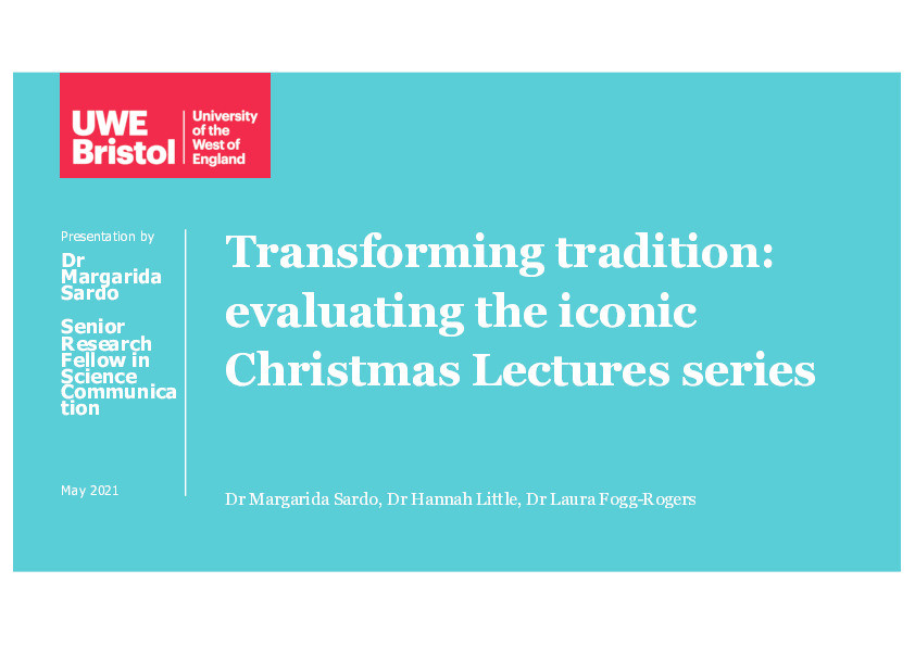 Transforming tradition: Evaluating the iconic Christmas Lectures series Thumbnail