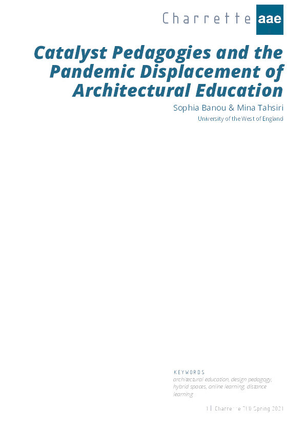 Catalyst pedagogies and the pandemic displacement of architectural education Thumbnail