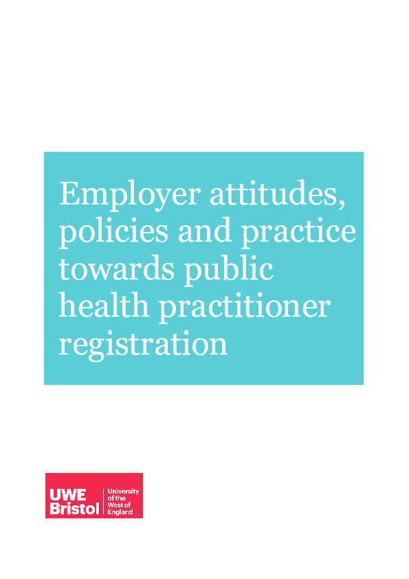 Employer attitudes policies and practice towards public health practitioner registration - Final report Thumbnail